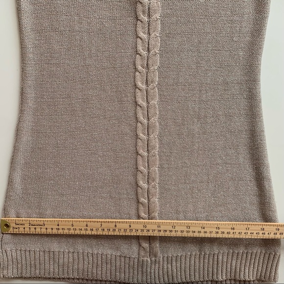 BELLDINI Criss Cross Back Long Sleeve Sweater Top. Taupe Small - Picture 10 of 12